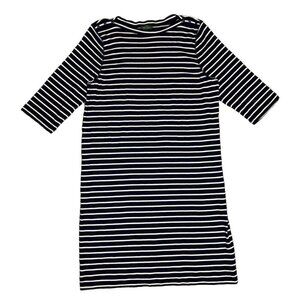 LAUREN RALPH LAUREN Women's Striped Knit T-Shirt Dress Navy/White Boat Neck 2X